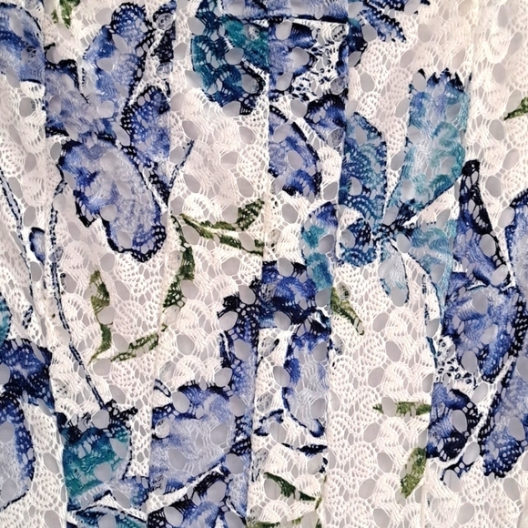 Rabbit Rabbit Rabbit Floral Lace Dress - Blue and White Size 10P - Picture 4 of 7